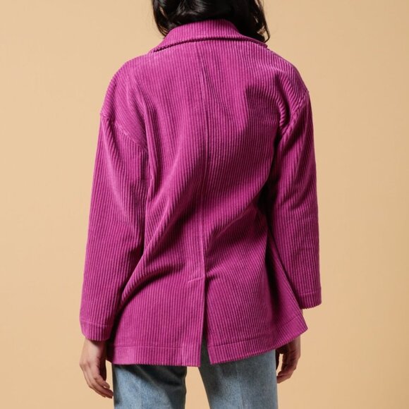 Fatima Jacket in Raspberry Corduroy - Picture 3 of 5